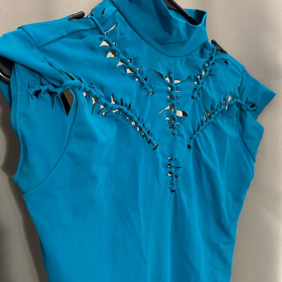 Woven Mock Neck Leotard by Balera - Picture 3 of 7